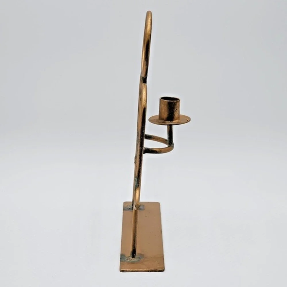 Vintage Issac Halali Brass Angel Candle Holder‎ Handcrafted Israel Brutalist Art